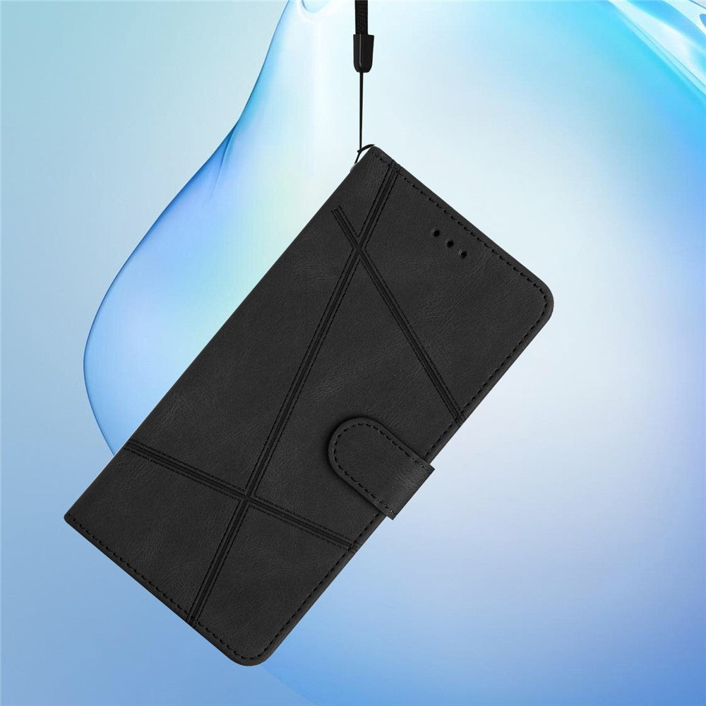 For Samsung Galaxy A57 5G Case Crazy Horse Texture PU Leather Wallet Stand Phone Cover - Black