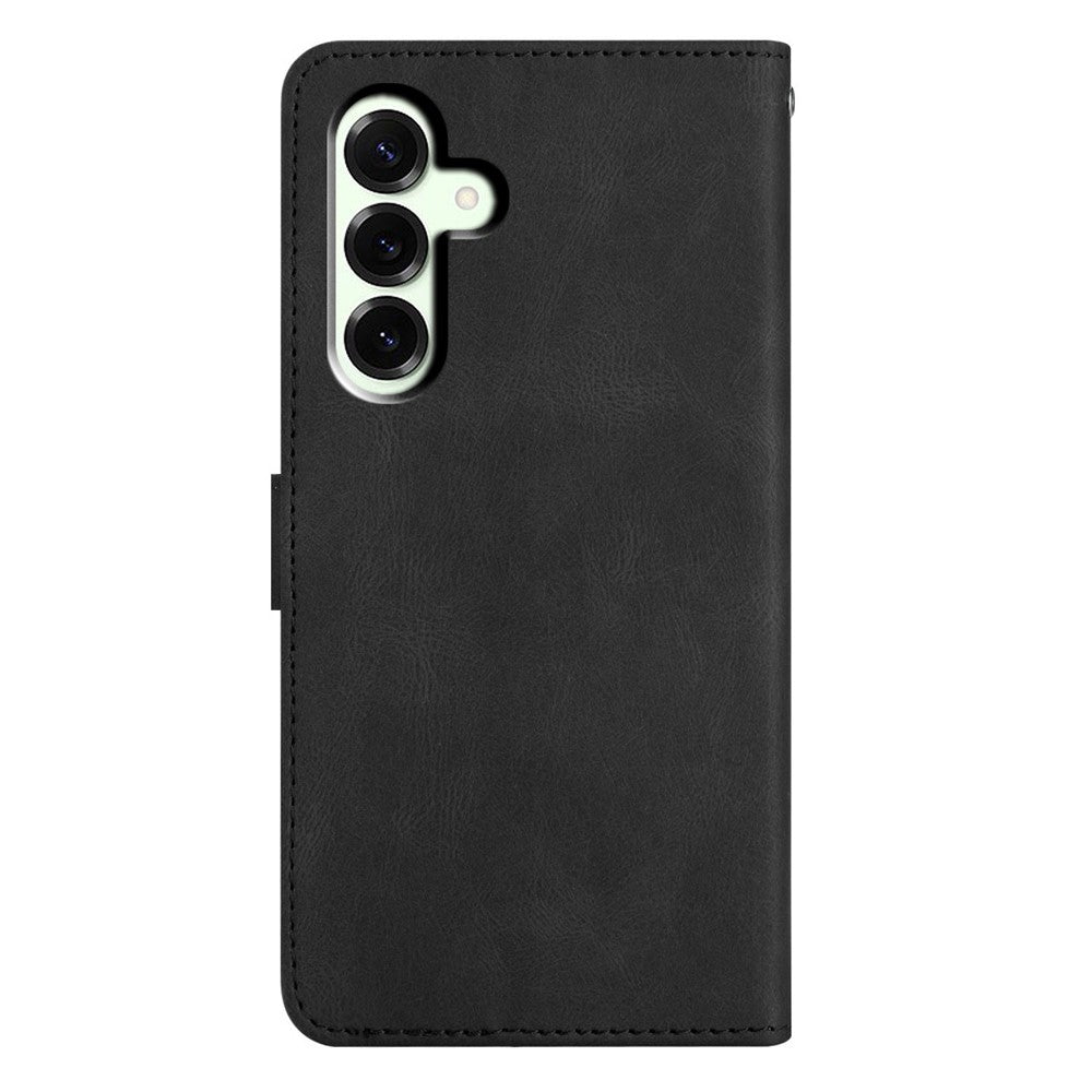 For Samsung Galaxy A57 5G Case Crazy Horse Texture PU Leather Wallet Stand Phone Cover - Black