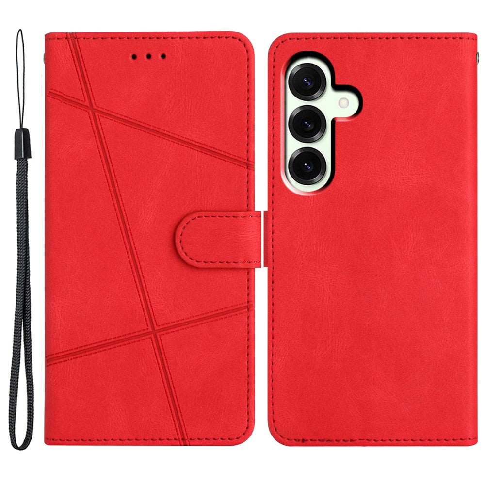 For Samsung Galaxy A57 5G Case Crazy Horse Texture PU Leather Wallet Stand Phone Cover - Red