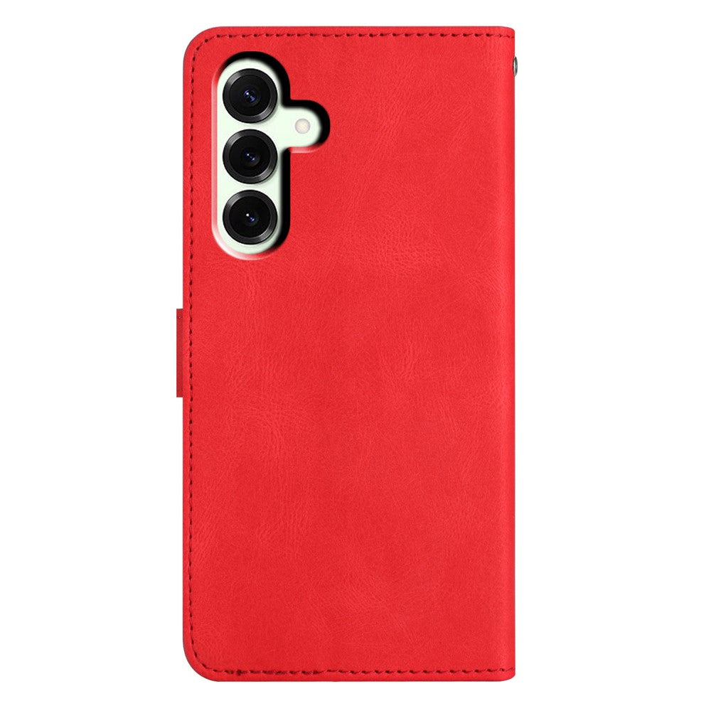 For Samsung Galaxy A57 5G Case Crazy Horse Texture PU Leather Wallet Stand Phone Cover - Red