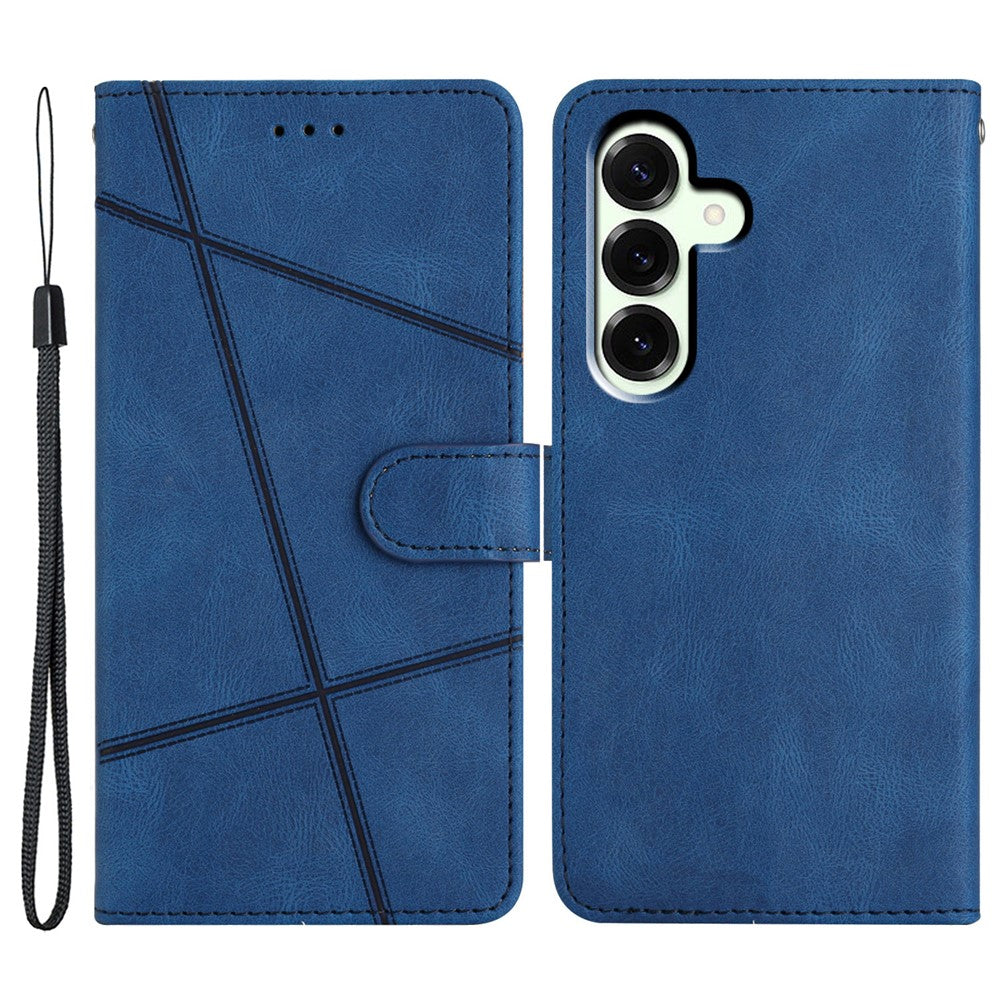 For Samsung Galaxy A57 5G Case Crazy Horse Texture PU Leather Wallet Stand Phone Cover - Blue