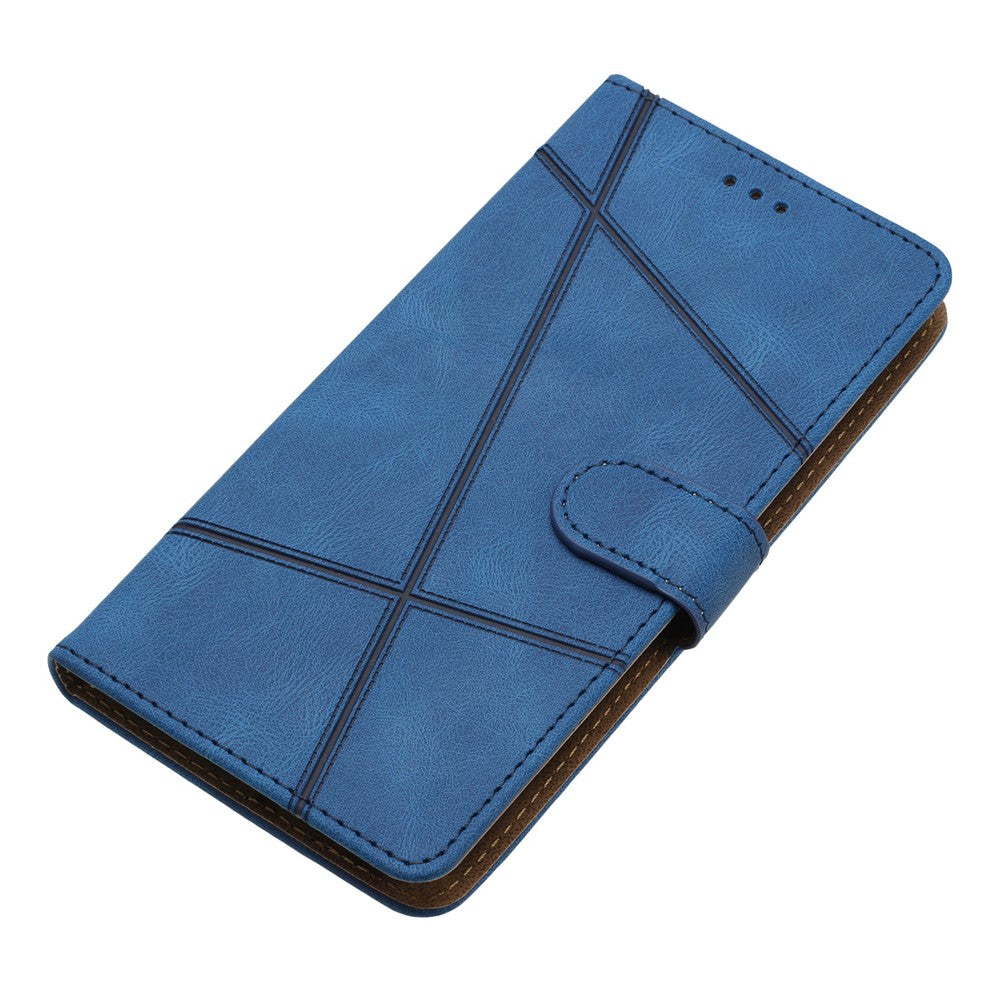 For Samsung Galaxy A57 5G Case Crazy Horse Texture PU Leather Wallet Stand Phone Cover - Blue