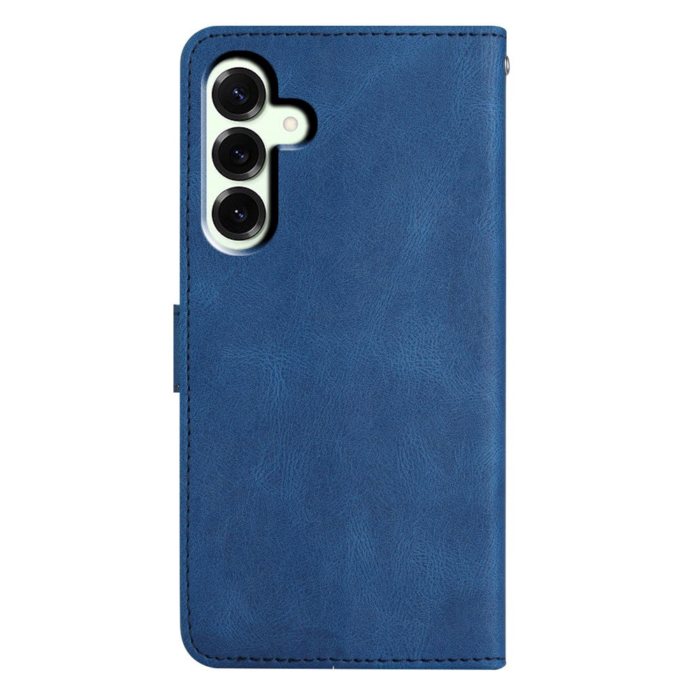 For Samsung Galaxy A57 5G Case Crazy Horse Texture PU Leather Wallet Stand Phone Cover - Blue