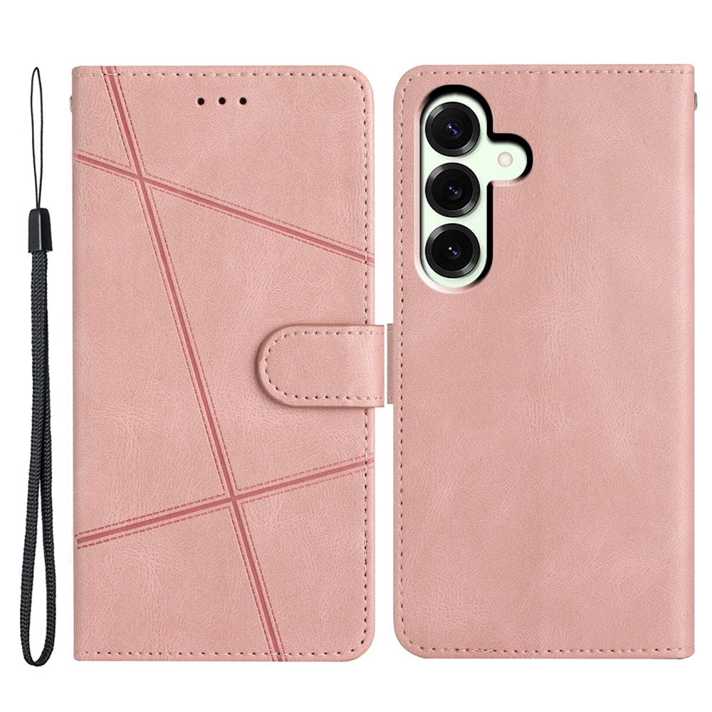 For Samsung Galaxy A57 5G Case Crazy Horse Texture PU Leather Wallet Stand Phone Cover - Rose Gold