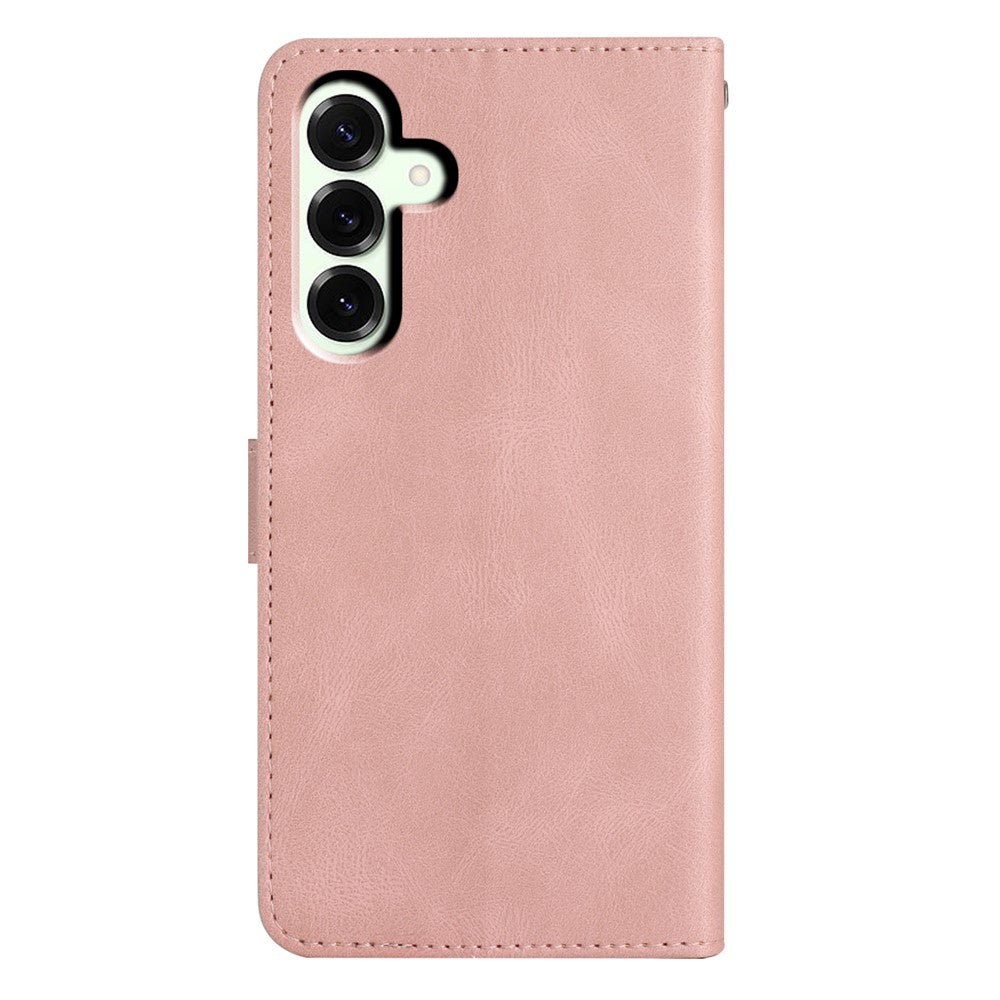 For Samsung Galaxy A57 5G Case Crazy Horse Texture PU Leather Wallet Stand Phone Cover - Rose Gold
