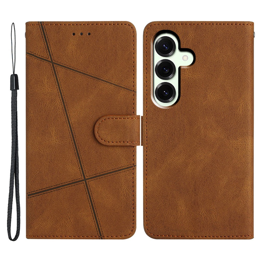 For Samsung Galaxy A57 5G Case Crazy Horse Texture PU Leather Wallet Stand Phone Cover - Brown