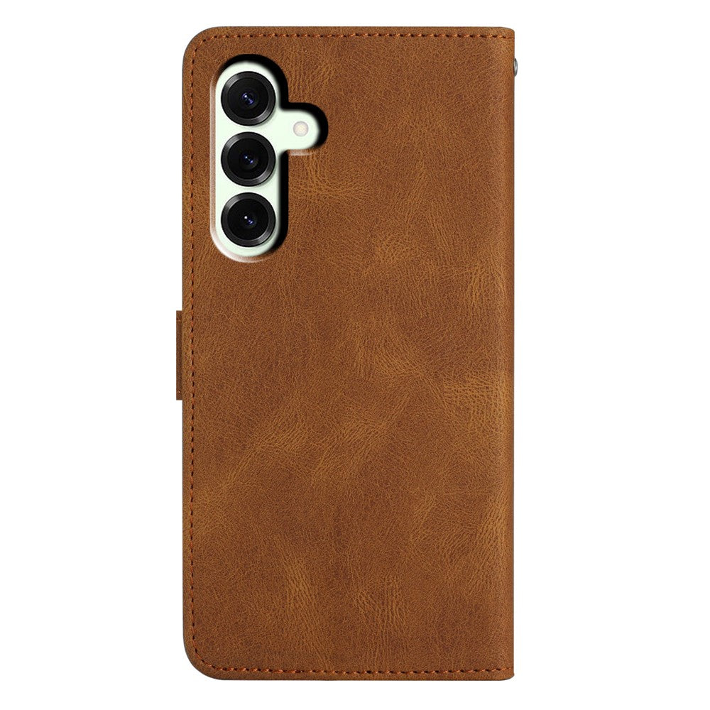 For Samsung Galaxy A57 5G Case Crazy Horse Texture PU Leather Wallet Stand Phone Cover - Brown