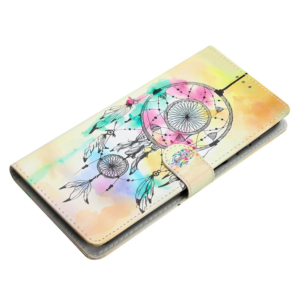 For Samsung Galaxy A57 5G Wallet Case PU Leather Pattern Printing Stand Phone Cover with Strap - Wind Chime