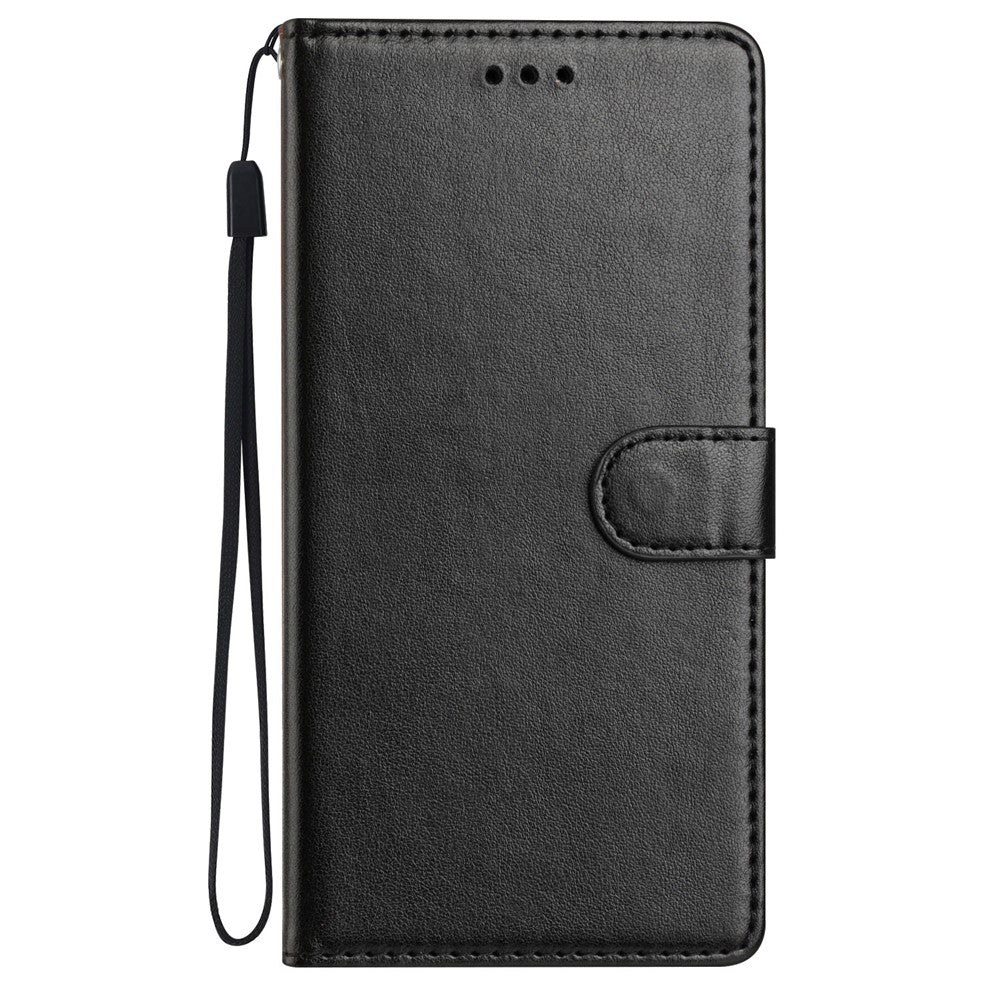 For Samsung Galaxy A57 5G Leather Case Wallet Stand Phone Cover with Handy Strap - Black