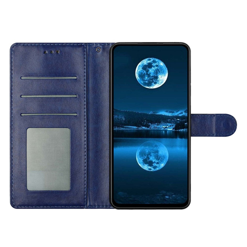 For Samsung Galaxy A57 5G Leather Case Wallet Stand Phone Cover with Handy Strap - Blue