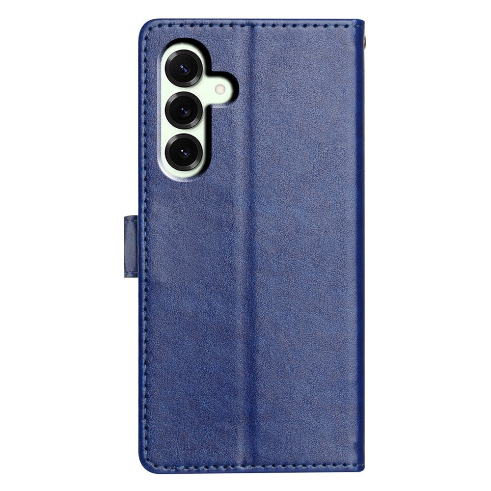 For Samsung Galaxy A57 5G Leather Case Wallet Stand Phone Cover with Handy Strap - Blue