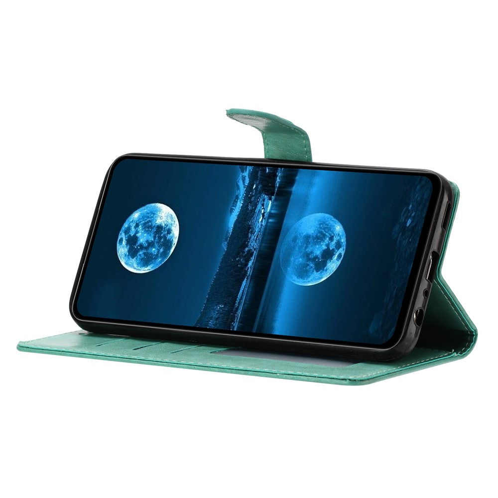 For Samsung Galaxy A57 5G Leather Case Wallet Stand Phone Cover with Handy Strap - Green