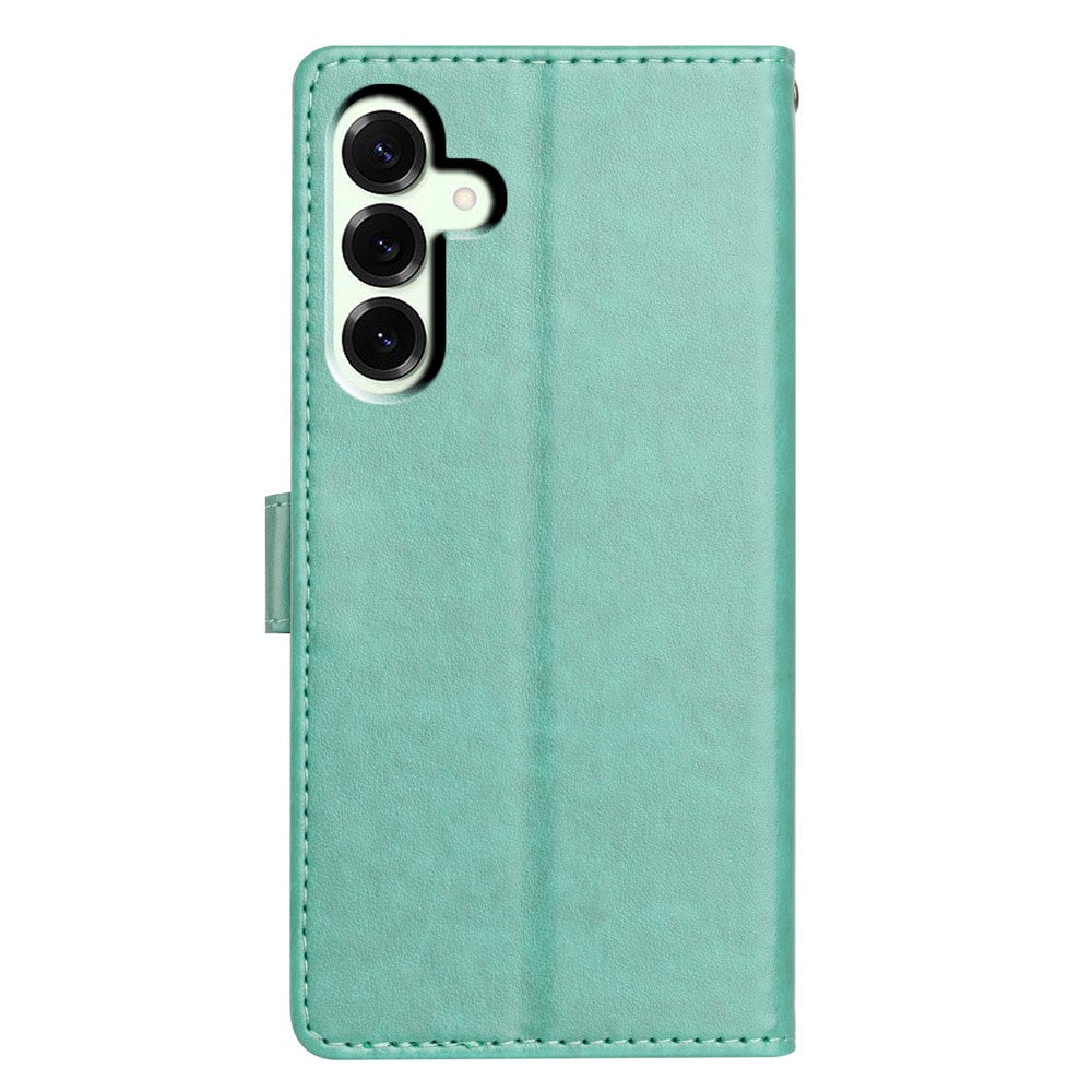 For Samsung Galaxy A57 5G Leather Case Wallet Stand Phone Cover with Handy Strap - Green