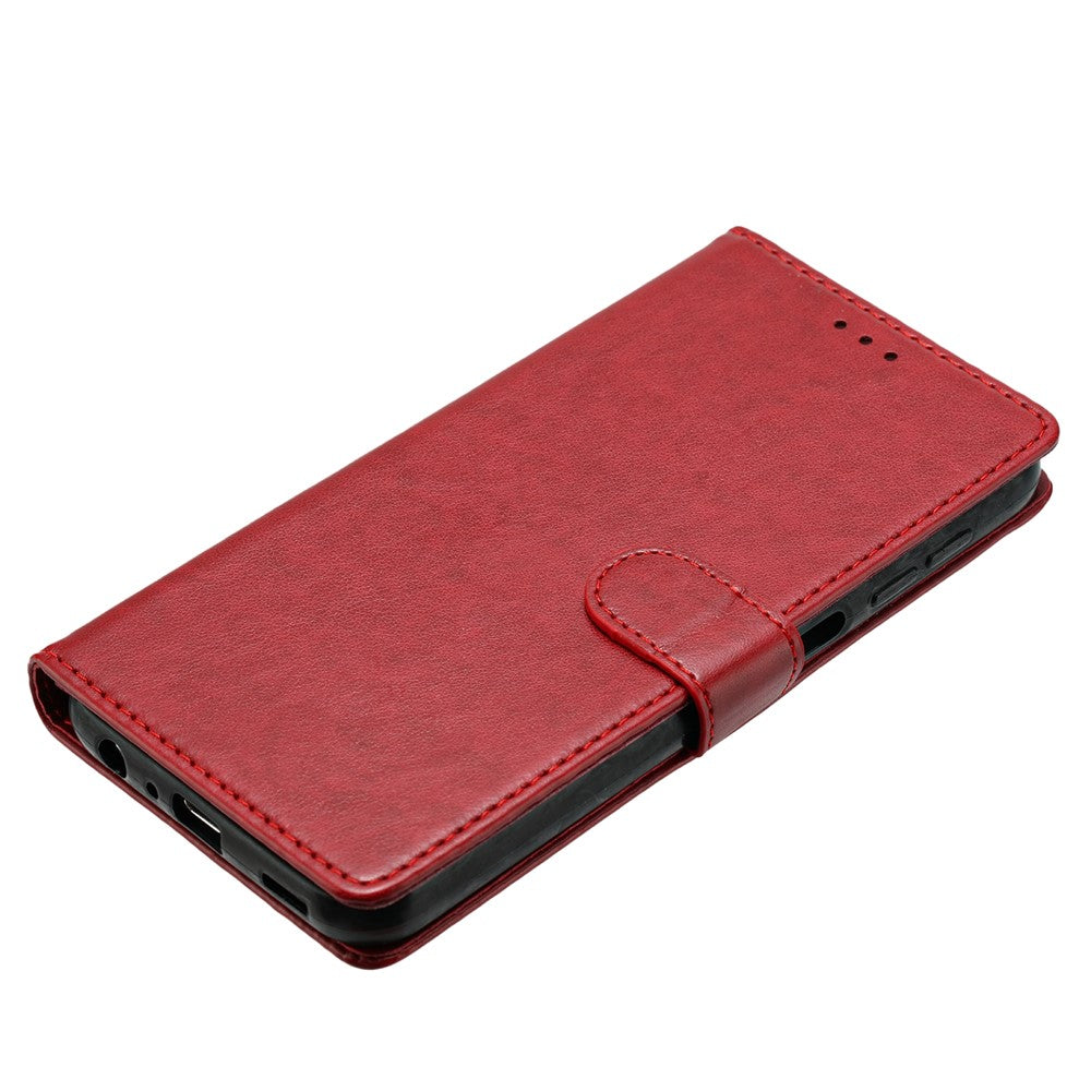 For Samsung Galaxy A57 5G Leather Case Wallet Stand Phone Cover with Handy Strap - Red