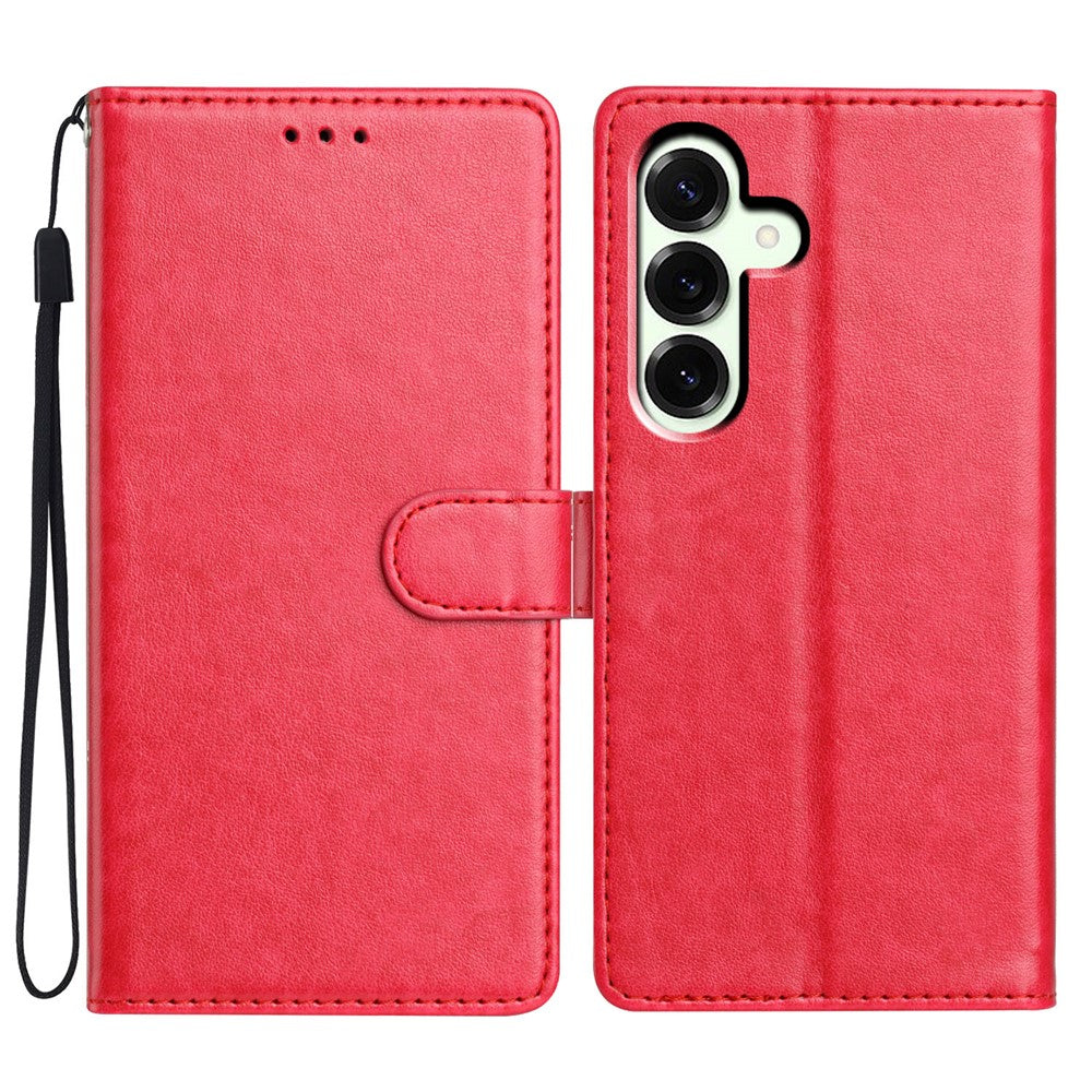 For Samsung Galaxy A57 5G Leather Case Wallet Stand Phone Cover with Handy Strap - Rose