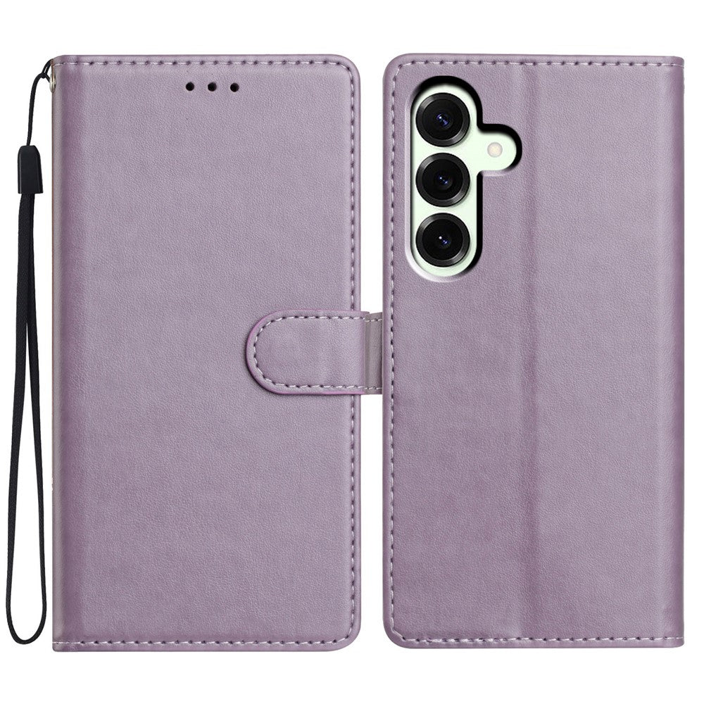 For Samsung Galaxy A57 5G Leather Case Wallet Stand Phone Cover with Handy Strap - Purple