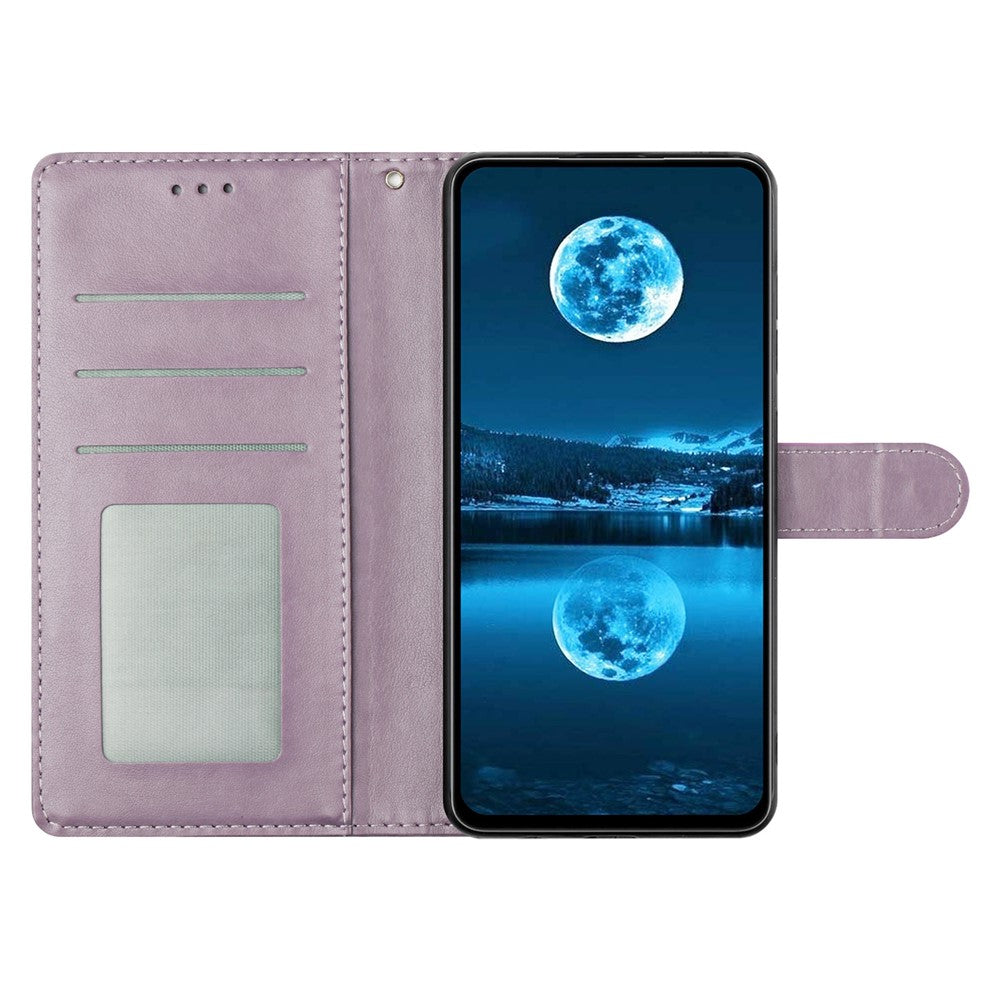 For Samsung Galaxy A57 5G Leather Case Wallet Stand Phone Cover with Handy Strap - Purple
