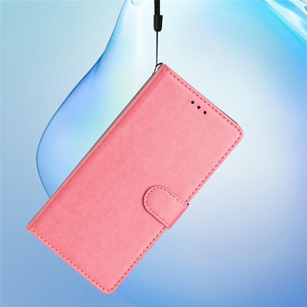 For Samsung Galaxy A57 5G Leather Case Wallet Stand Phone Cover with Handy Strap - Rose Gold