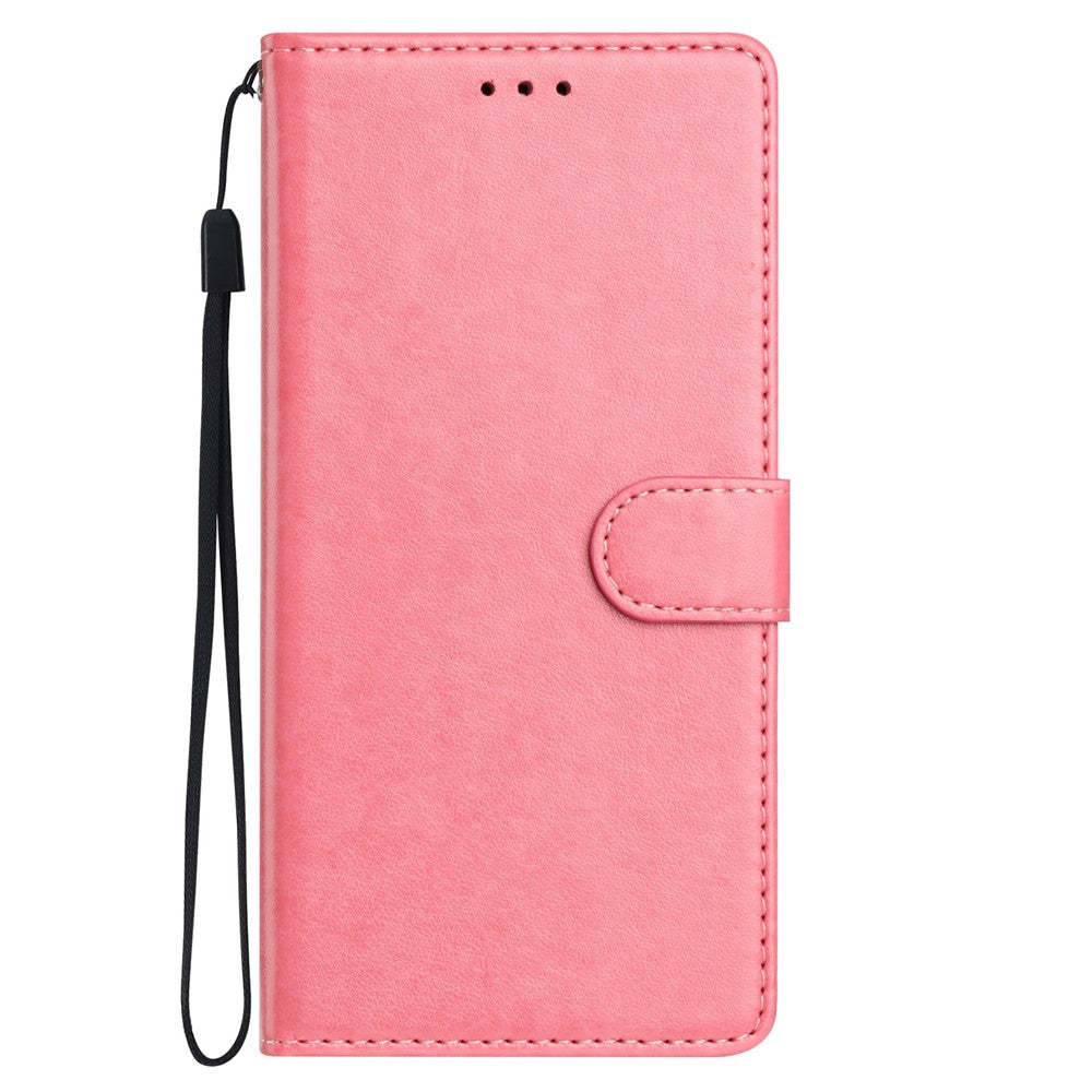 For Samsung Galaxy A57 5G Leather Case Wallet Stand Phone Cover with Handy Strap - Rose Gold
