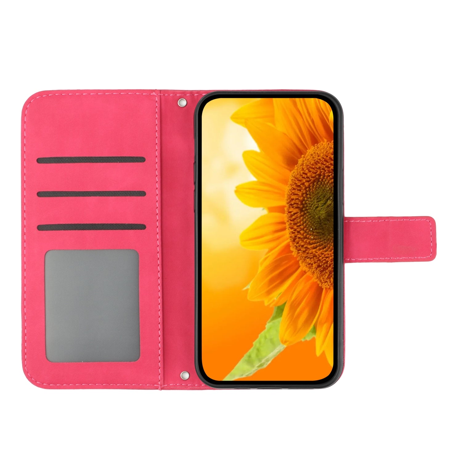 For Xiaomi Poco M8 Pro 5G / Redmi Note 15 Pro+ 5G (Global) Case Sunflower Imprint Leather Wallet Phone Cover with Wrist Strap - Rose