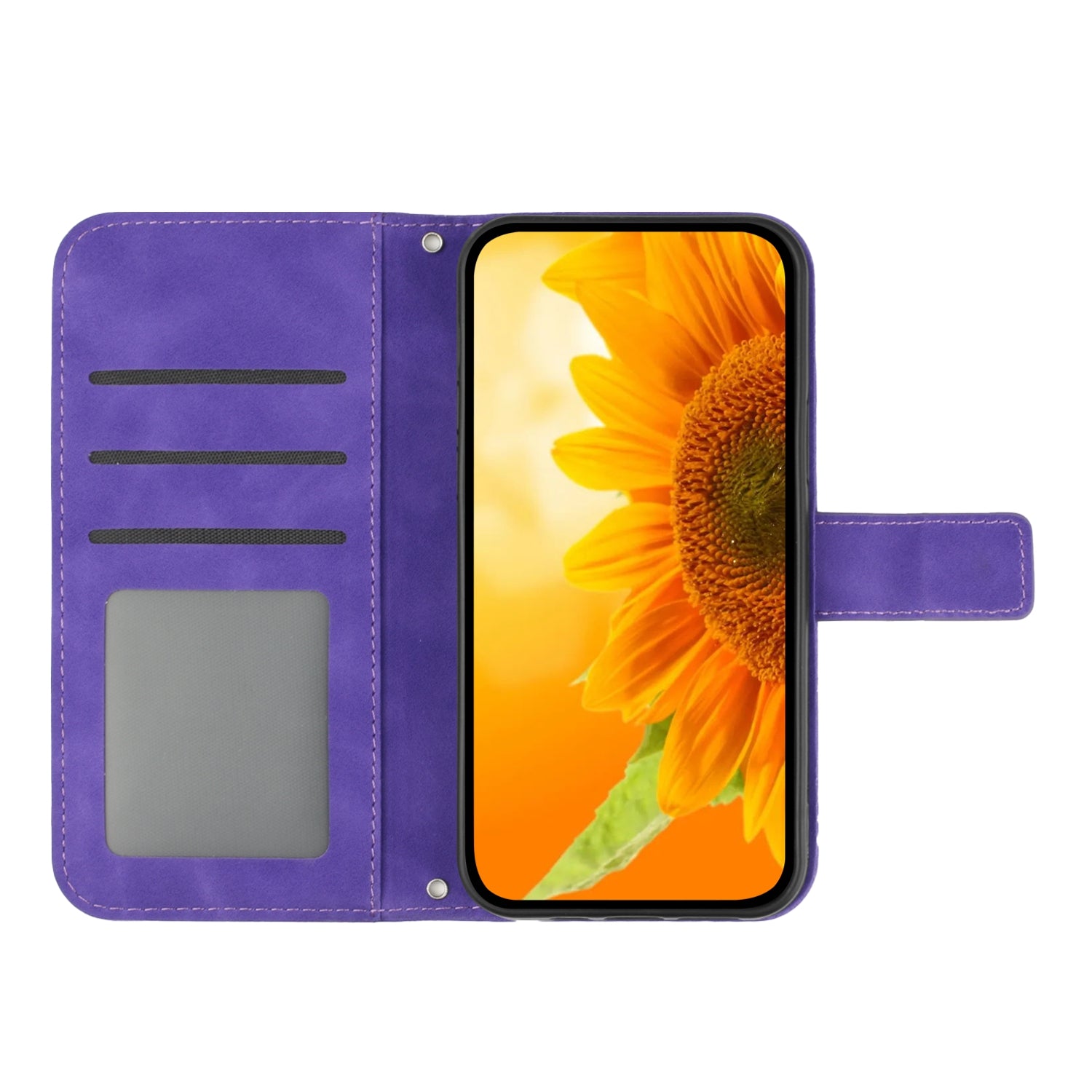 For Xiaomi Poco M8 Pro 5G / Redmi Note 15 Pro+ 5G (Global) Case Sunflower Imprint Leather Wallet Phone Cover with Wrist Strap - Dark Purple