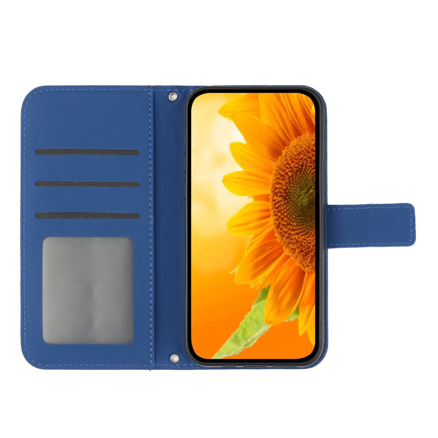 For Xiaomi Redmi Note 15 Pro 5G (Global) Case Sunflower Imprint Leather Wallet Phone Cover with Wrist Strap - Sapphire