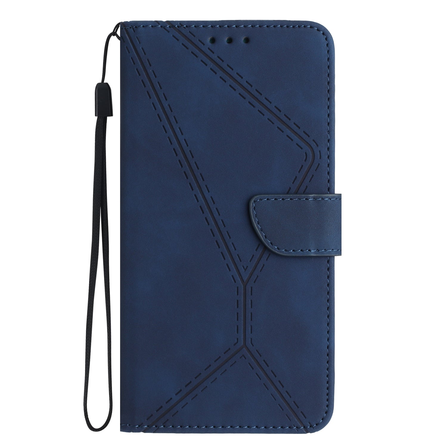 For Xiaomi Poco M8 Pro 5G / Redmi Note 15 Pro+ 5G (Global) Case Skin Touch Lines Imprinted PU Leather Flip Phone Cover - Blue