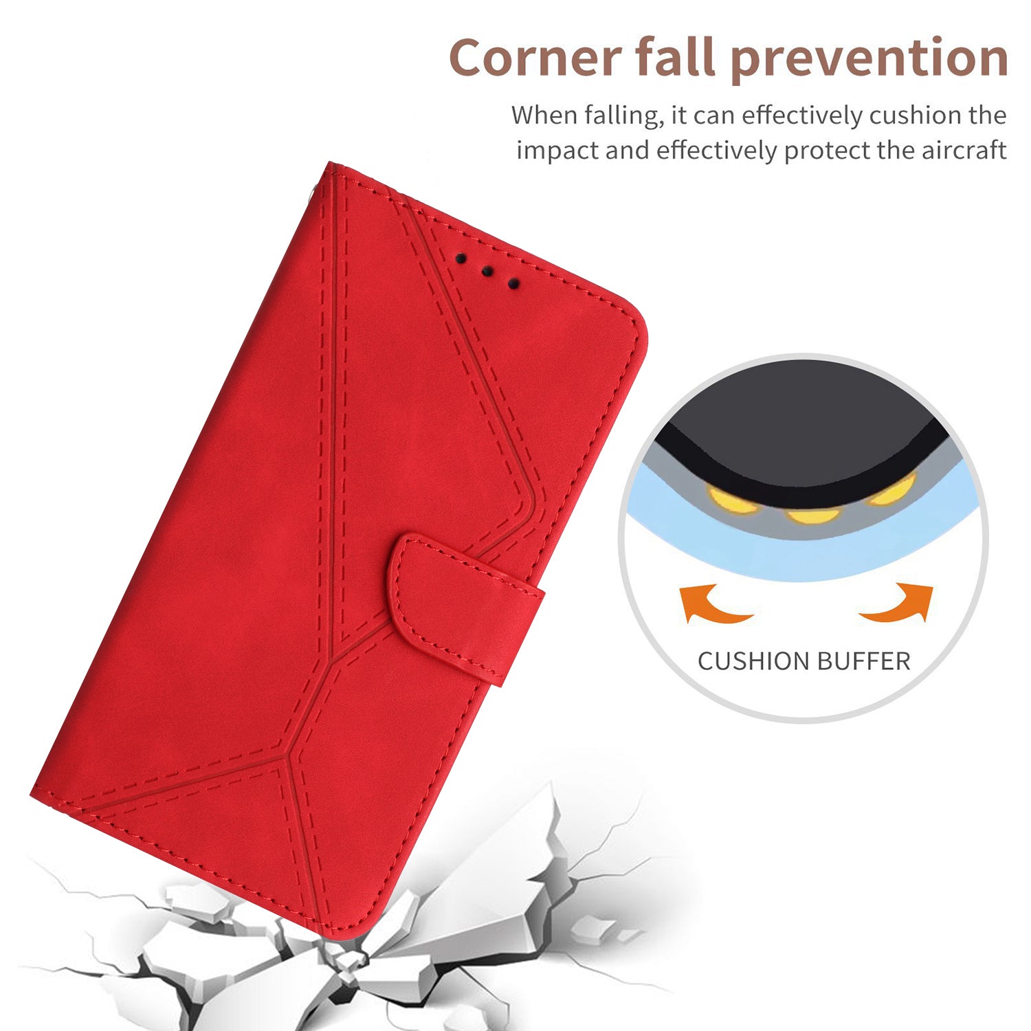 For Xiaomi Redmi Note 15 Pro 5G (Global) Case Skin Touch Lines Imprinted PU Leather Flip Phone Cover - Red