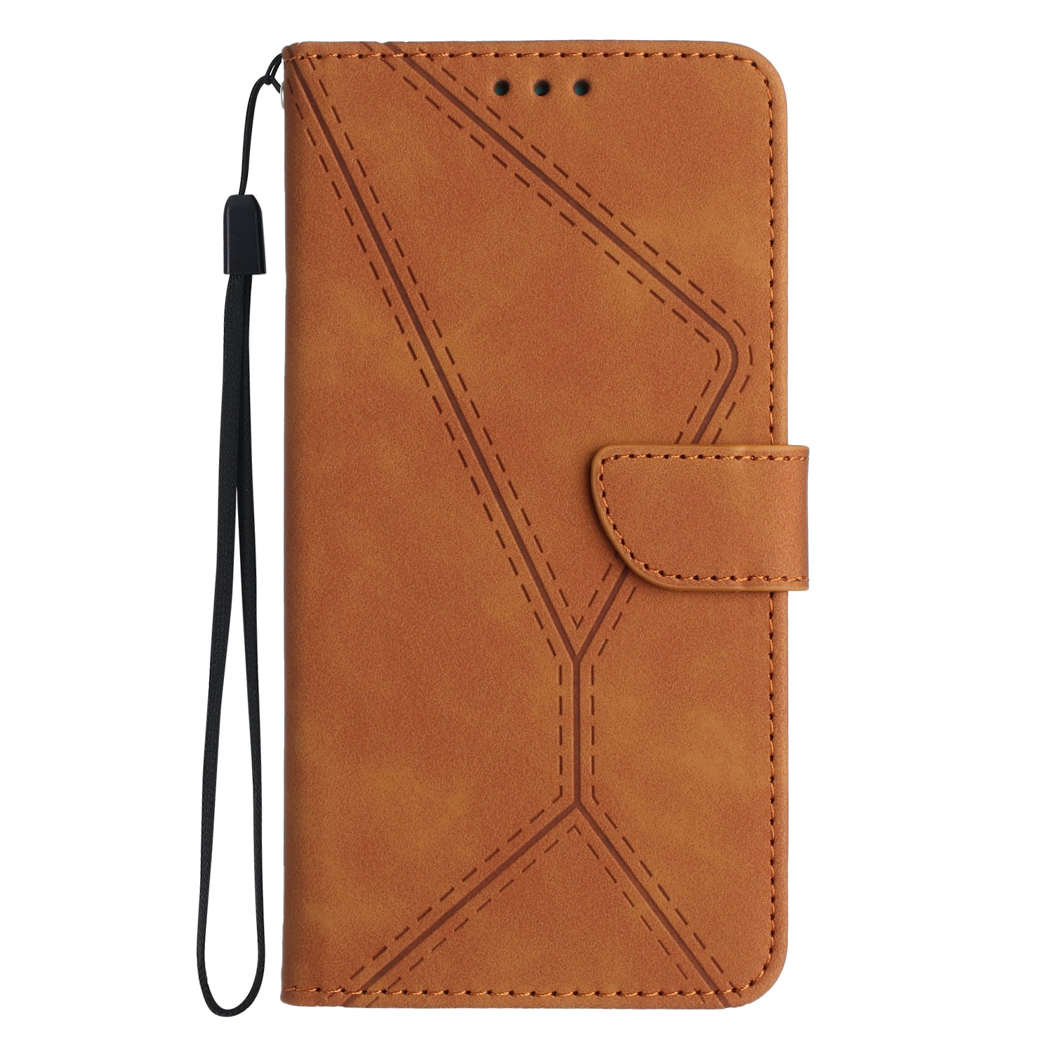 For Xiaomi Redmi Note 15 Pro 5G (Global) Case Skin Touch Lines Imprinted PU Leather Flip Phone Cover - Brown
