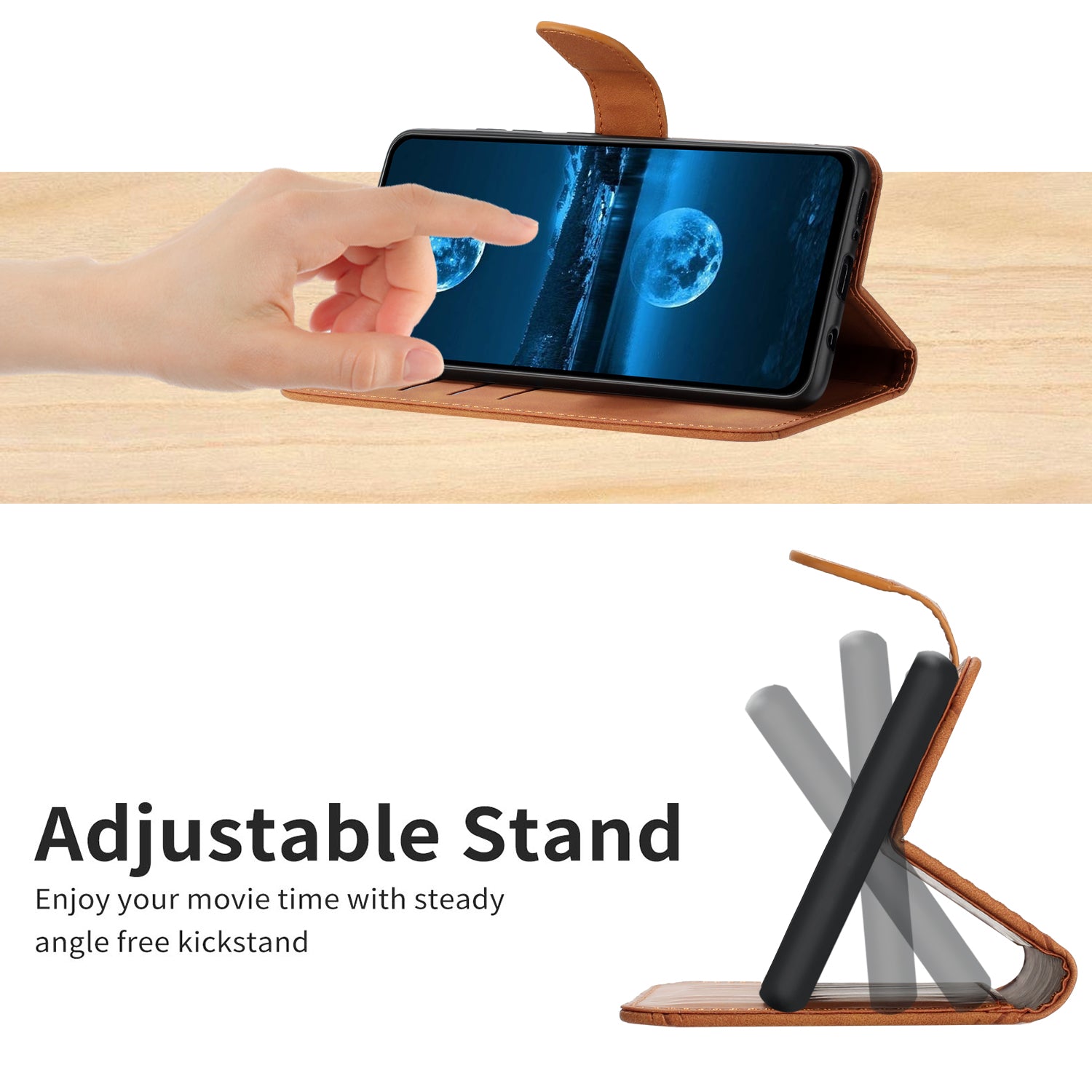 For Xiaomi Redmi Note 15 Pro 5G (Global) Case Skin Touch Lines Imprinted PU Leather Flip Phone Cover - Brown