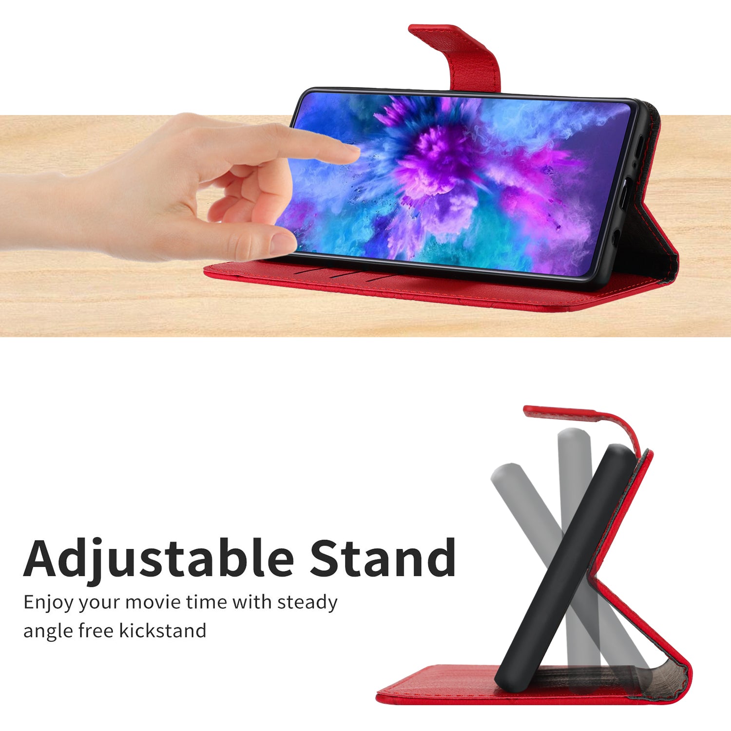For Xiaomi Redmi Note 15 Pro 5G (Global) Case Wallet Imprint PU Leather Flip Folio Phone Cover - Red