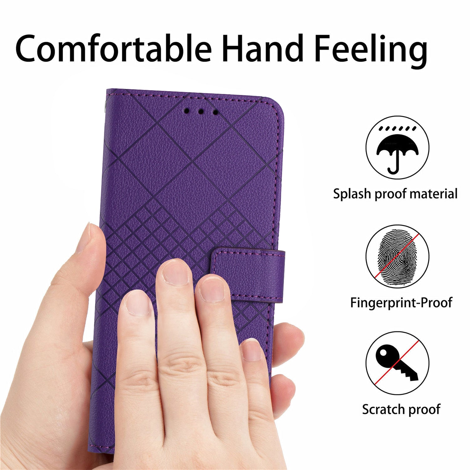 For Xiaomi Redmi Note 15 Pro 5G (Global) Case Wallet Imprint PU Leather Flip Folio Phone Cover - Dark Purple