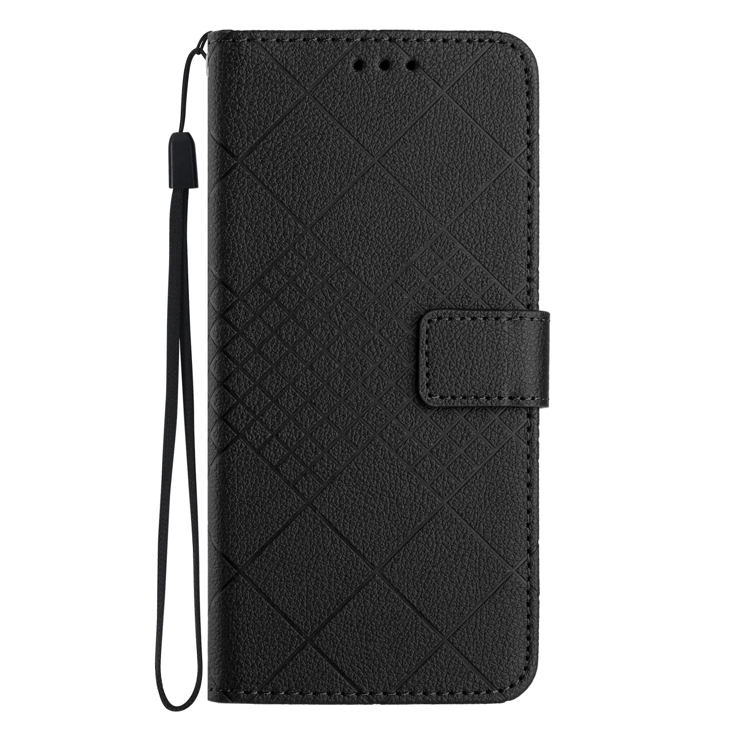 For Xiaomi Poco M8 Pro 5G / Redmi Note 15 Pro+ 5G (Global) Case Wallet Imprint PU Leather Flip Folio Phone Cover - Black
