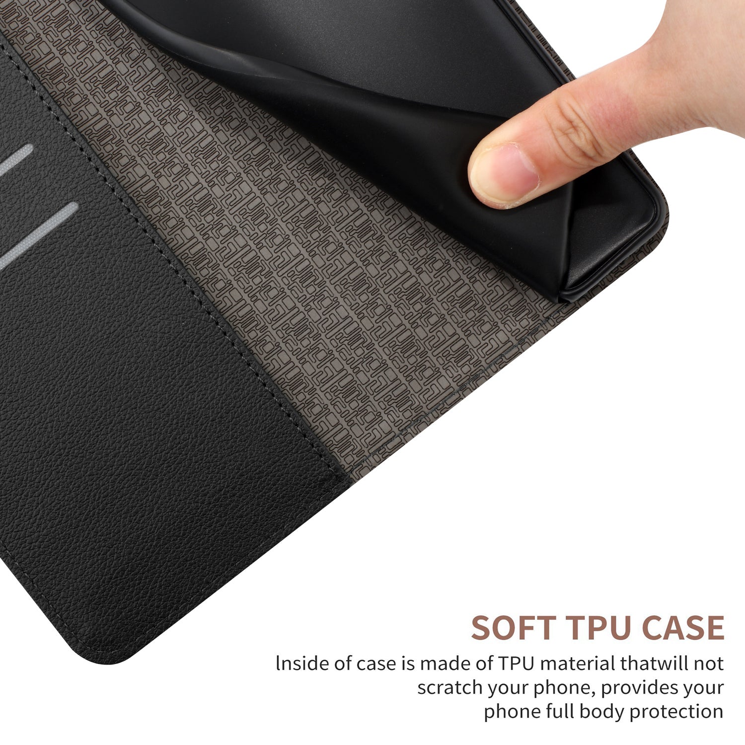 For Xiaomi Poco M8 Pro 5G / Redmi Note 15 Pro+ 5G (Global) Case Wallet Imprint PU Leather Flip Folio Phone Cover - Black