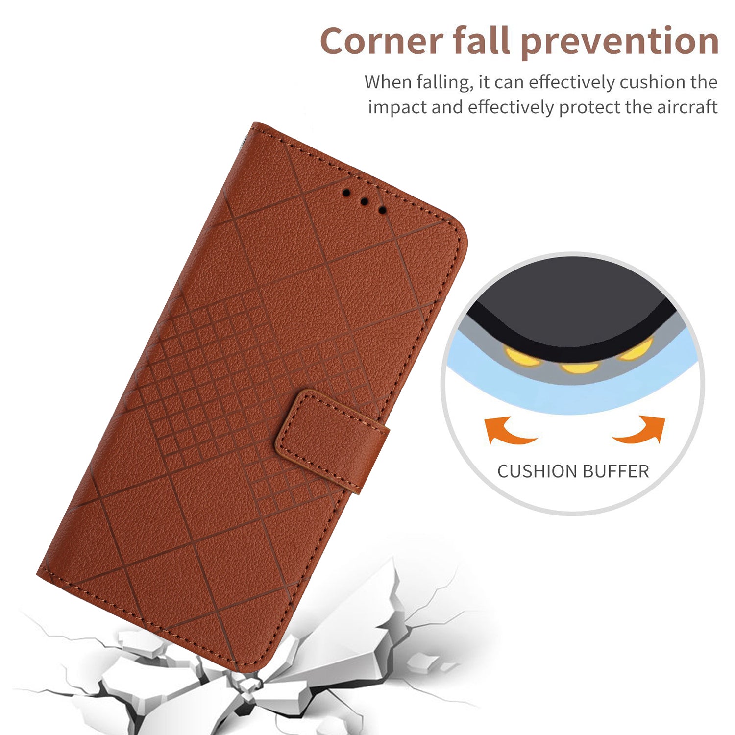For Xiaomi Poco M8 Pro 5G / Redmi Note 15 Pro+ 5G (Global) Case Wallet Imprint PU Leather Flip Folio Phone Cover - Brown