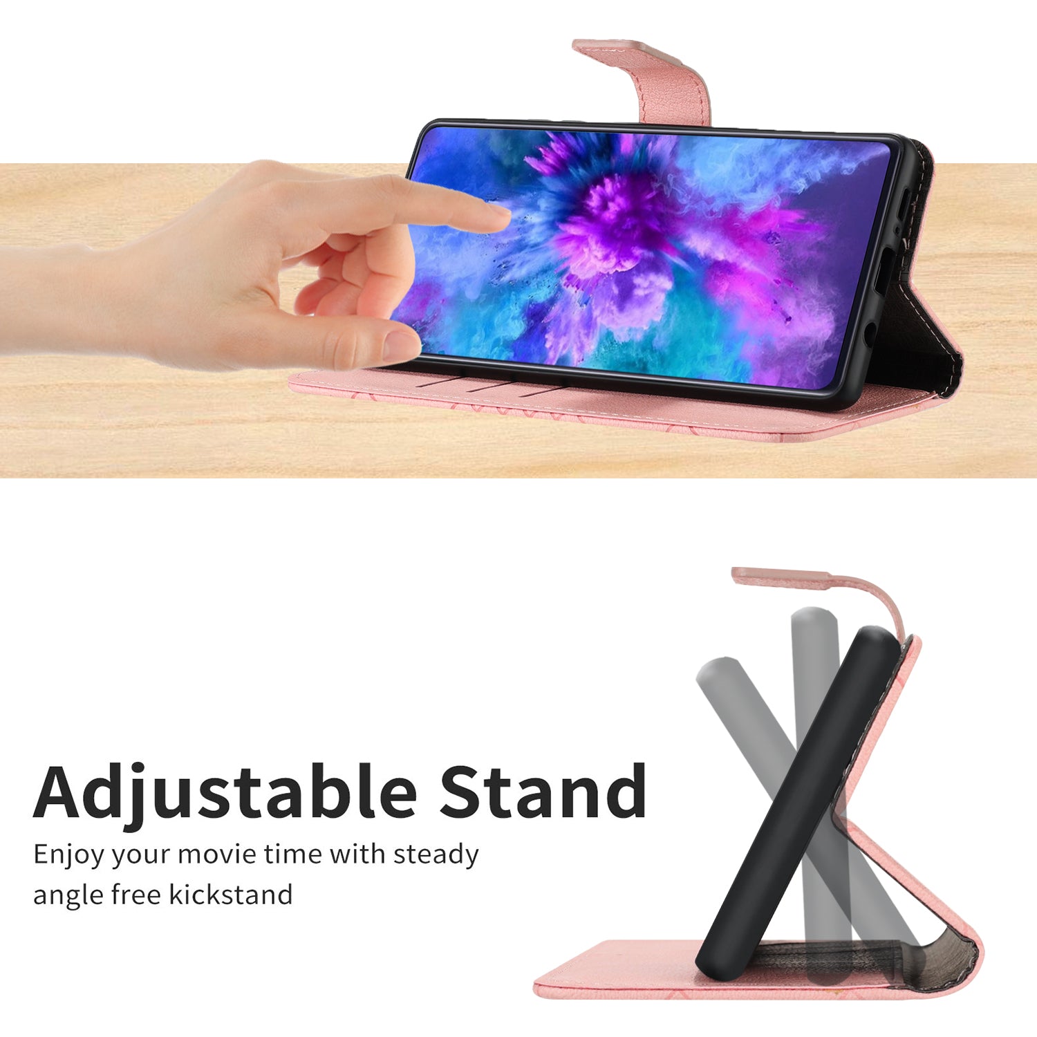 For Xiaomi Poco M8 Pro 5G / Redmi Note 15 Pro+ 5G (Global) Case Wallet Imprint PU Leather Flip Folio Phone Cover - Pink