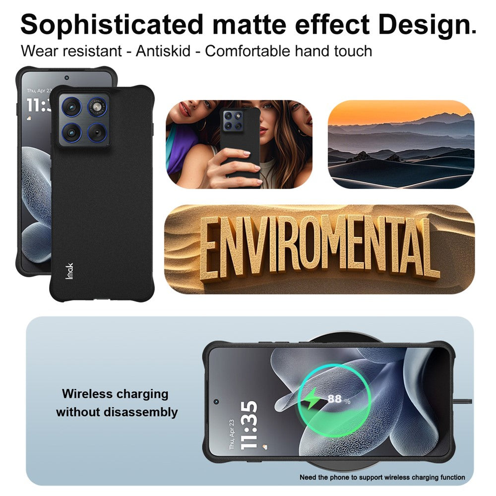 IMAK For Motorola Edge 70 5G Case TPU Phone Cover Airbag Shockproof Protection - Matte Black