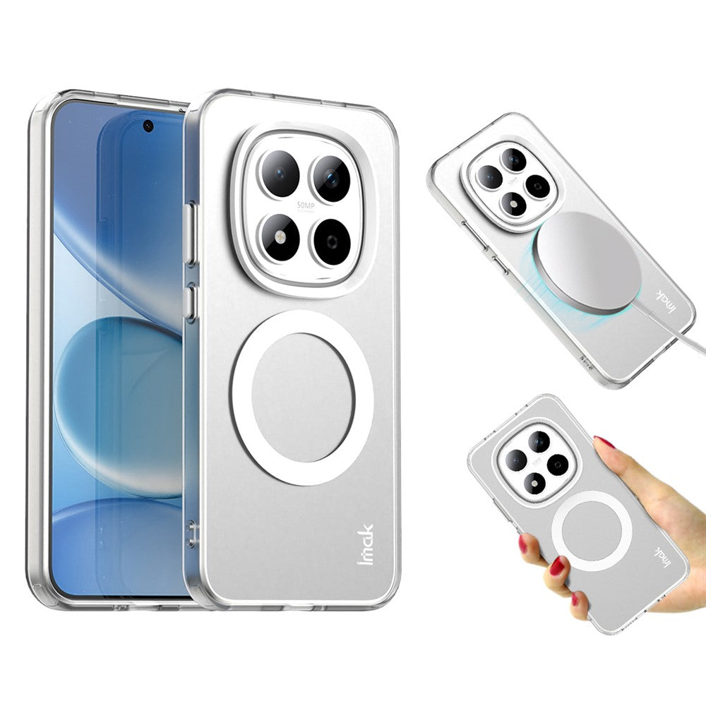 IMAK For Xiaomi Redmi Note 15 Pro 5G Magnetic Case PC + TPU Protective Phone Back Cover - White