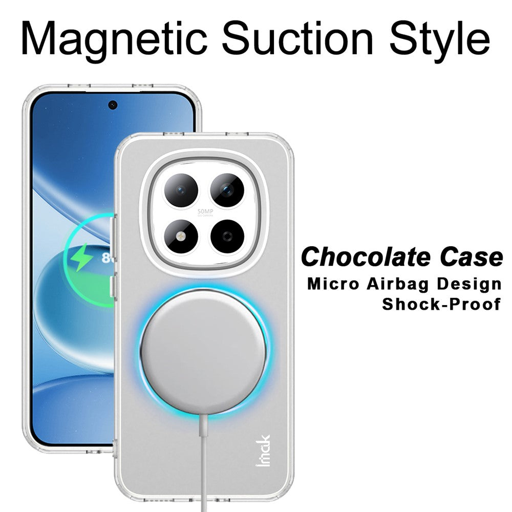 IMAK For Xiaomi Redmi Note 15 Pro 5G Magnetic Case PC + TPU Protective Phone Back Cover - White