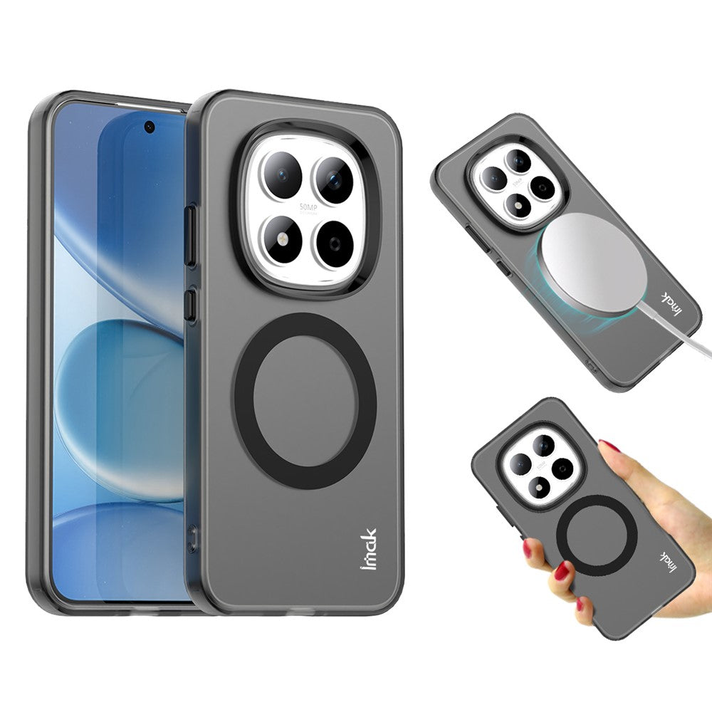 IMAK For Xiaomi Redmi Note 15 Pro 5G Magnetic Case PC + TPU Protective Phone Back Cover - Black