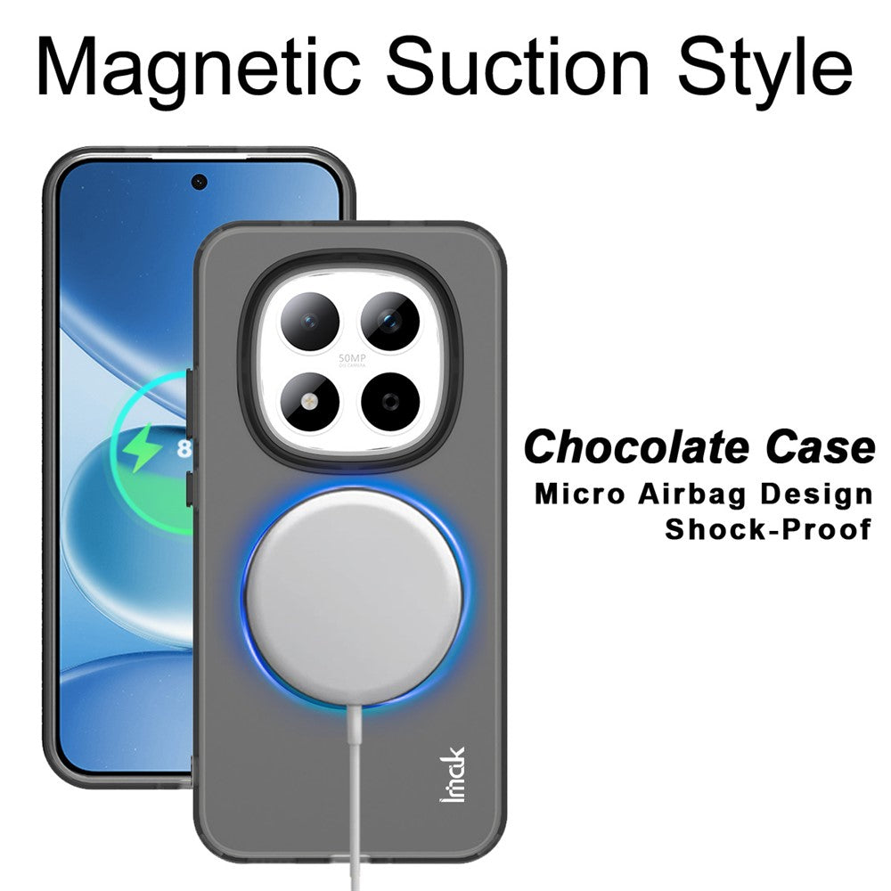 IMAK For Xiaomi Redmi Note 15 Pro 5G Magnetic Case PC + TPU Protective Phone Back Cover - Black