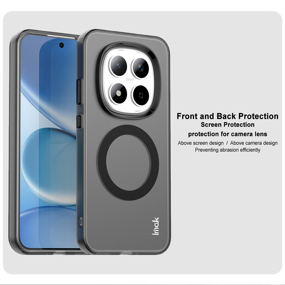 IMAK For Xiaomi Redmi Note 15 Pro 5G Magnetic Case PC + TPU Protective Phone Back Cover - Black