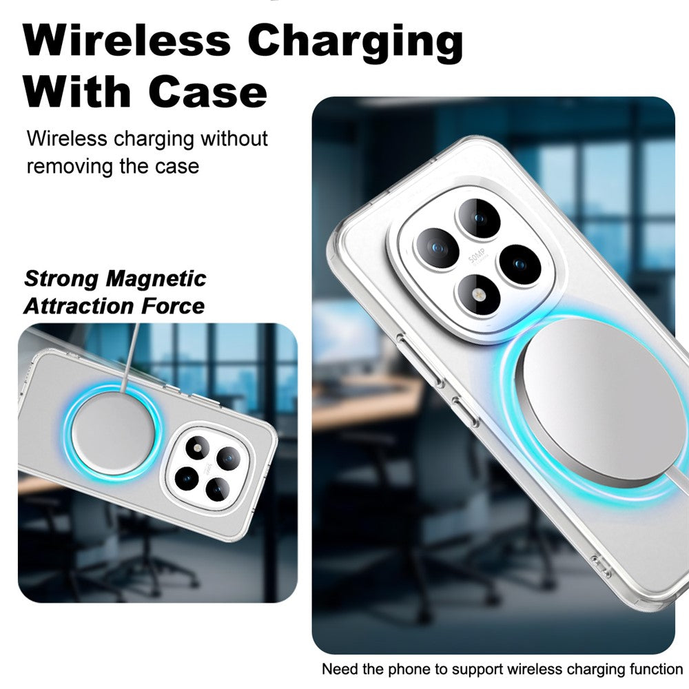 IMAK For Xiaomi Poco M8 Pro 5G / Redmi Note 15 Pro+ 5G (Global) / Poco M8 Pro 5G Magnetic Case PC + TPU Protective Phone Back Cover - White