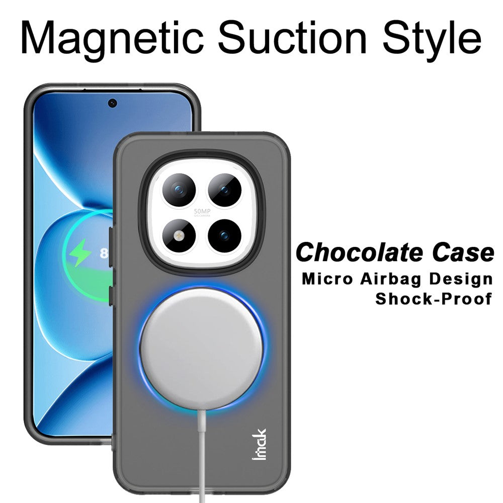 IMAK For Xiaomi Poco M8 Pro 5G / Redmi Note 15 Pro+ 5G (Global) / Poco M8 Pro 5G Magnetic Case PC + TPU Protective Phone Back Cover - Black