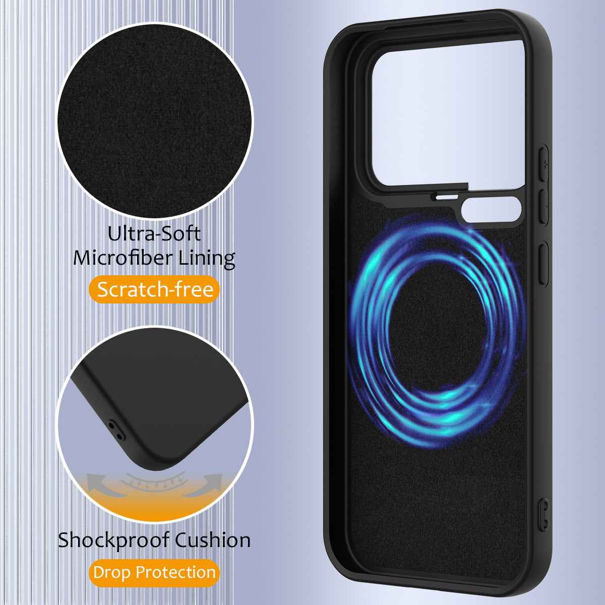 For Xiaomi 17 Pro Magnetic Case Anti-Drop Liquid Silicone Phone Cover - Black