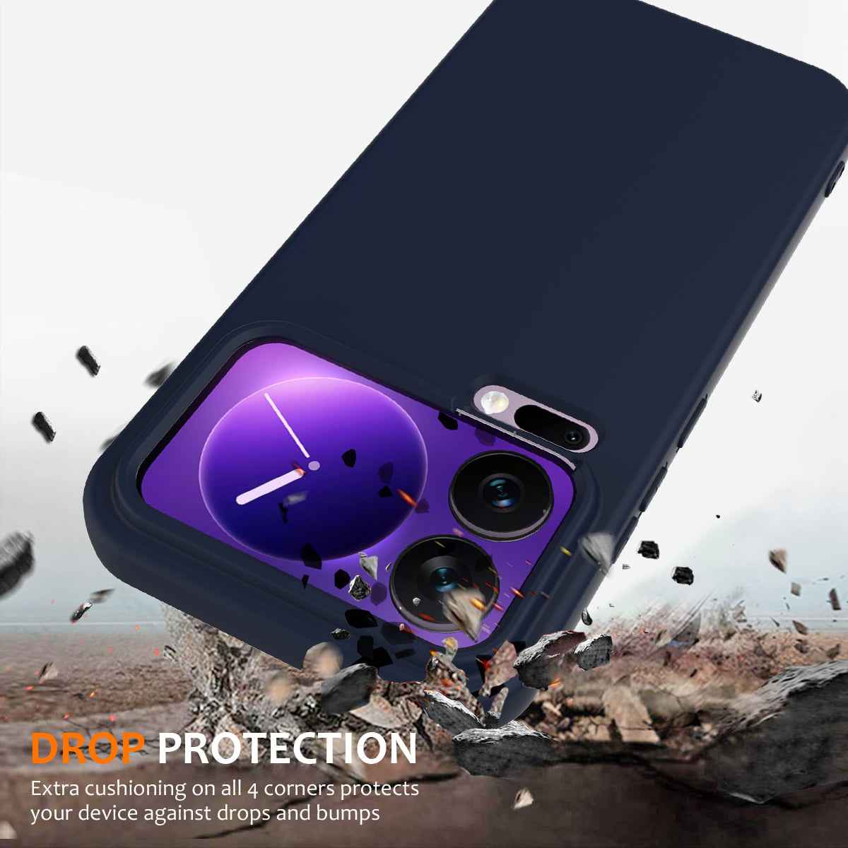 For Xiaomi 17 Pro Magnetic Case Anti-Drop Liquid Silicone Phone Cover - Dark Blue