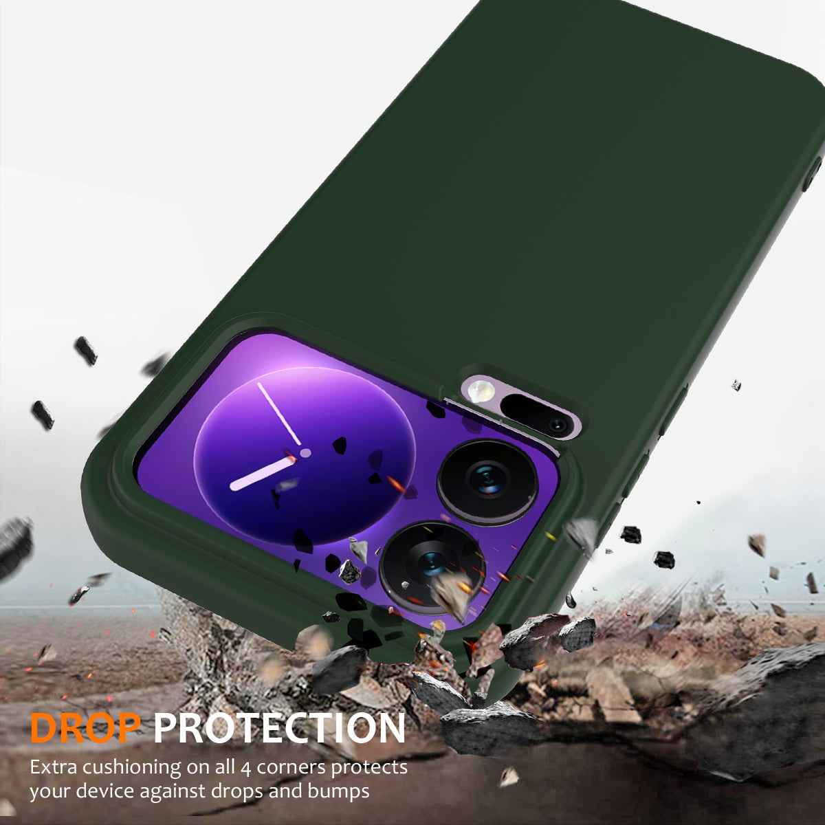 For Xiaomi 17 Pro Magnetic Case Anti-Drop Liquid Silicone Phone Cover - Dark Green