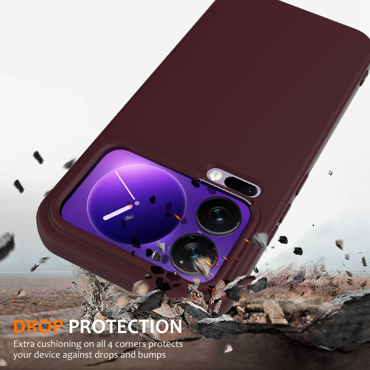 For Xiaomi 17 Pro Max Case Magnetic Case Anti-Drop Liquid Silicone Phone Cover - Wine Red