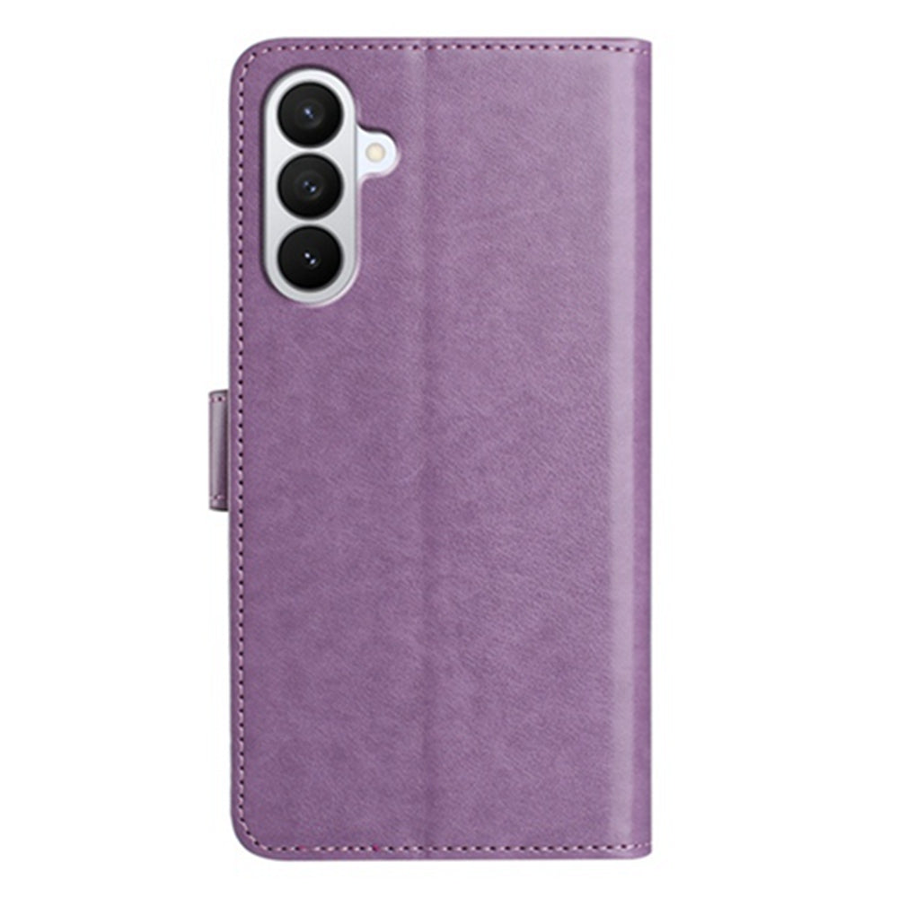 For Samsung Galaxy A57 5G Wallet Phone Case Stand PU Leather Folio Flip Cover with 8 Card Slot - Purple