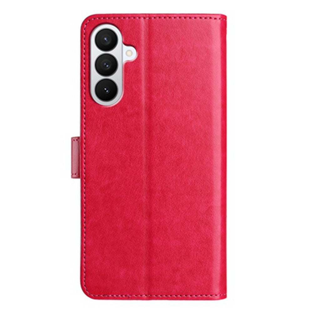 For Samsung Galaxy A57 5G Wallet Phone Case Stand PU Leather Folio Flip Cover with 8 Card Slot - Rose